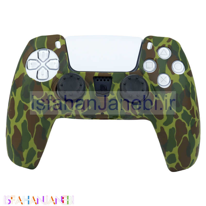 اصفهان جانبی-روکش دسته بازی PS5 طرح چریکی سبز کد 26 + روکش آنالوگ هدیه