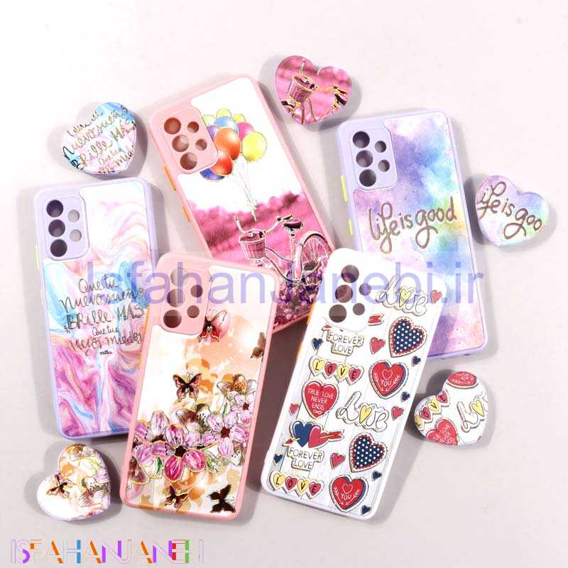 اصفهان جانبی-قاب فانتزی طرحدار محافظ لنزدار + پاپ سوکت قلبی Samsung Galaxy A32 4G