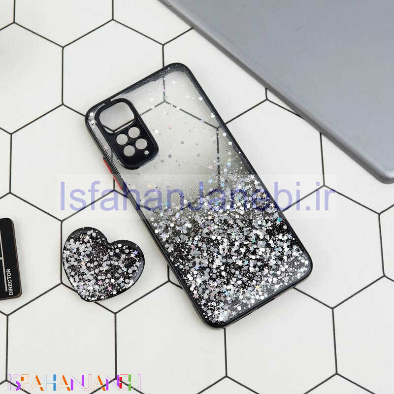 اصفهان جانبی-قاب متال کیس محافظ لنزدار اکلیلی + پاپ سوکت قلبی Xiaomi Redmi Note 11 / 11S
