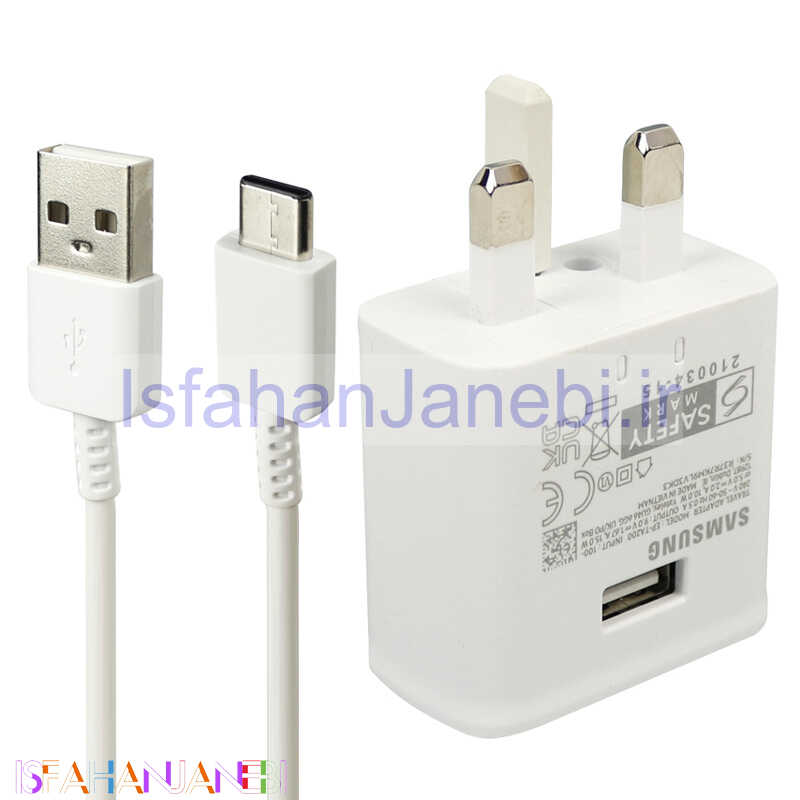 اصفهان جانبی-شارژر دیواری Samsung A22 2A سر جعبه + کابل Type-C
