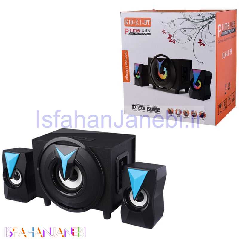 اصفهان جانبی-اسپیکر سه تکه بلوتوثی Prime K10-2.1-BT + ریموت کنترل