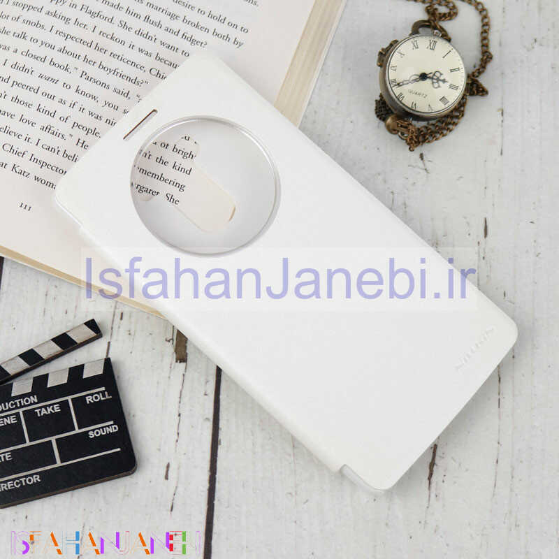 اصفهان جانبی-کیف اورجینال کلاسوری Sparkle نیلکین LG G4 Stylus سفید