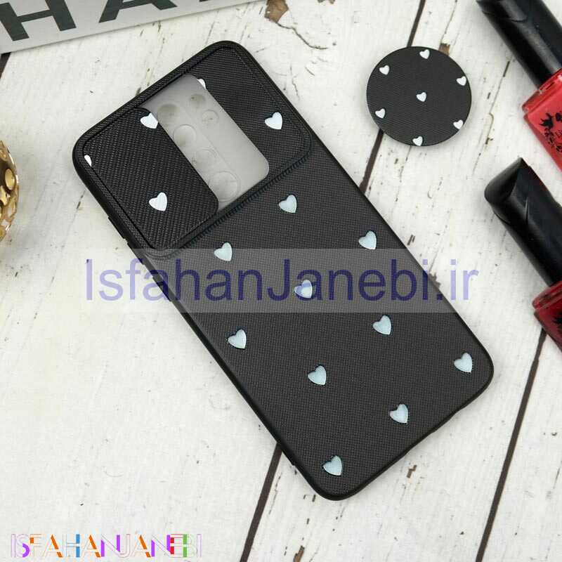 اصفهان جانبی-قاب طرحدار محافظ لنزدار کشویی + پاپ سوکت طرح قلب سفید شیائومی Redmi Note 8 Pro سری B