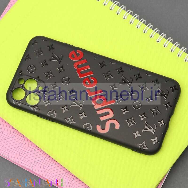 اصفهان جانبی-قاب طرحدار محافظ لنزدار مشکی Superme آیفون iPhone 11 Pro Max