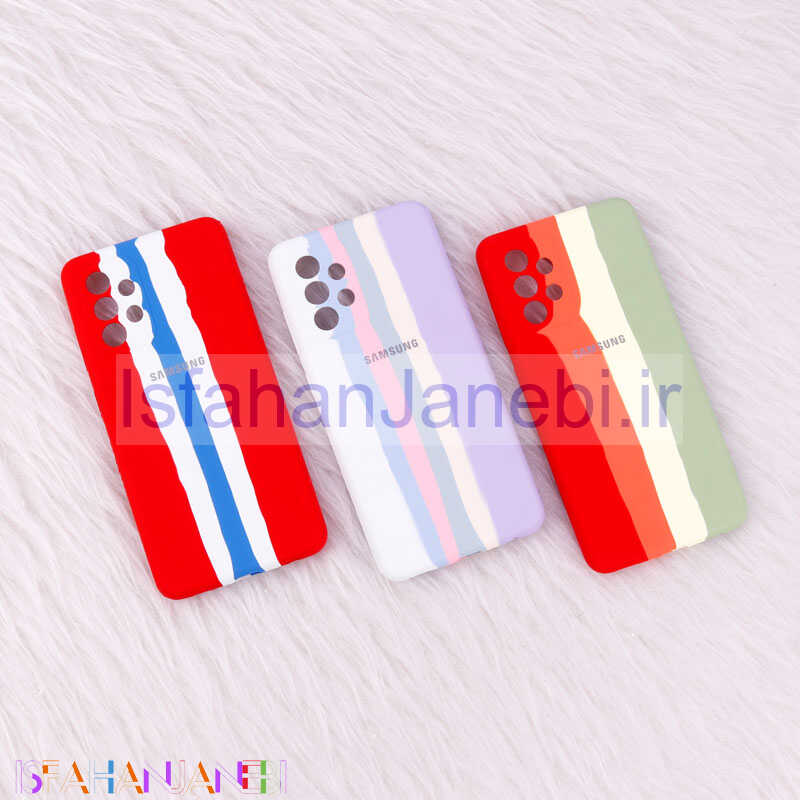 اصفهان جانبی-قاب سیلیکونی اورجینال رنگین کمانی محافظ لنزدار Samsung Galaxy A52 / A52s