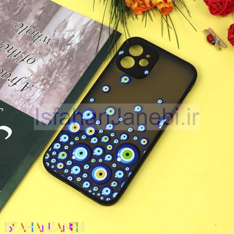 اصفهان جانبی-قاب PC مات محافظ لنزدار طرحدار چشم و نظر آیفون iPhone 12