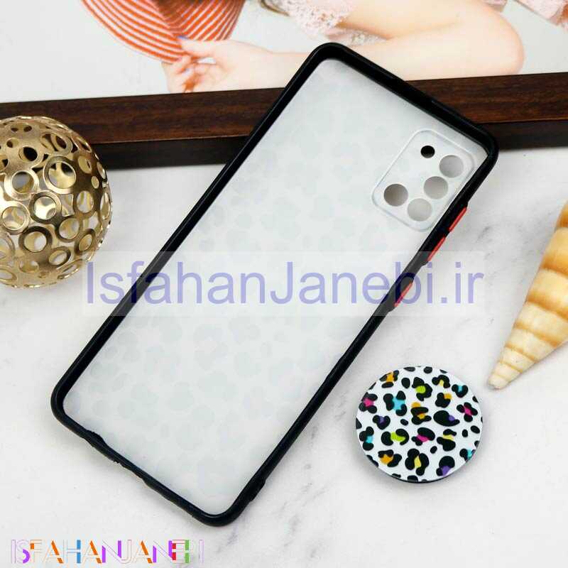 اصفهان جانبی-قاب PC محافظ لنز دار طرح پلنگی + پاپ سوکت Samsung Galaxy A31