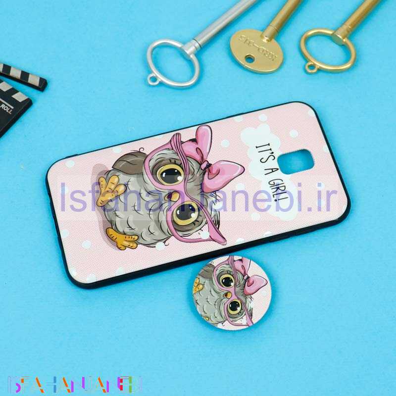 اصفهان جانبی-قاب فانتزی برجسته + پاپ سوکت طرح جغد سامسونگ J7 Pro سری D