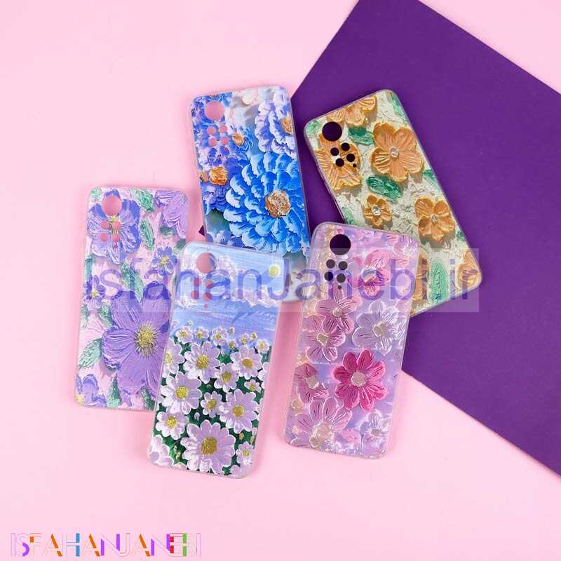 اصفهان جانبی-قاب ژله ای طرحدار گل برجسته محافظ لنزدار Xiaomi Redmi Note 11 / 11s