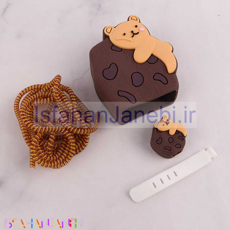 اصفهان جانبی-ست محافظ کابل و کلگی شارژر شیائومی 33 وات طرح کوکی و خرس
