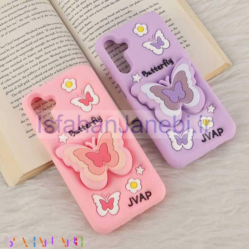 اصفهان جانبی-قاب سیلیکونی سامسونگ Galaxy A15 پاپ سوکت دار طرح Butterfly