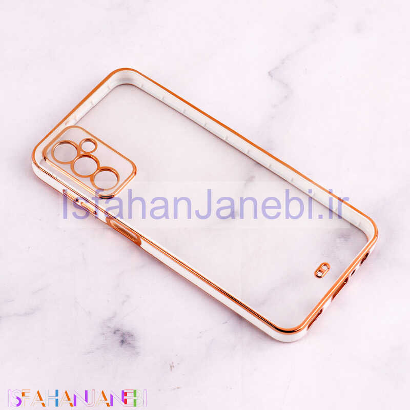 اصفهان جانبی-قاب Chrome دور طلایی محافظ لنزدار Samsung Galaxy M23 سفید