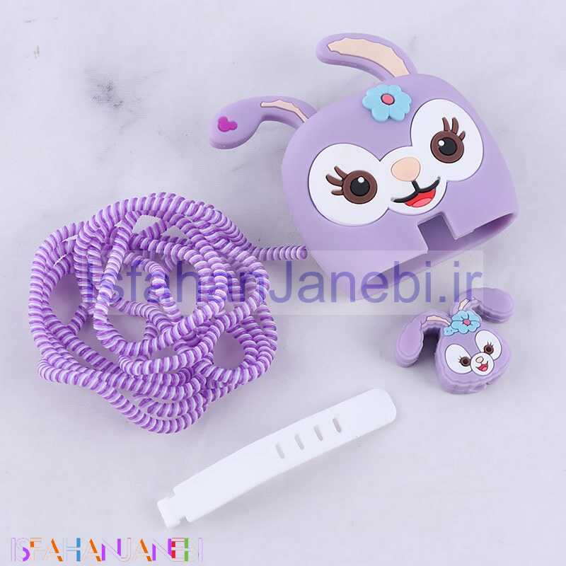 اصفهان جانبی-ست محافظ کابل و کلگی شارژر سامسونگ طرح خرگوش بنفش