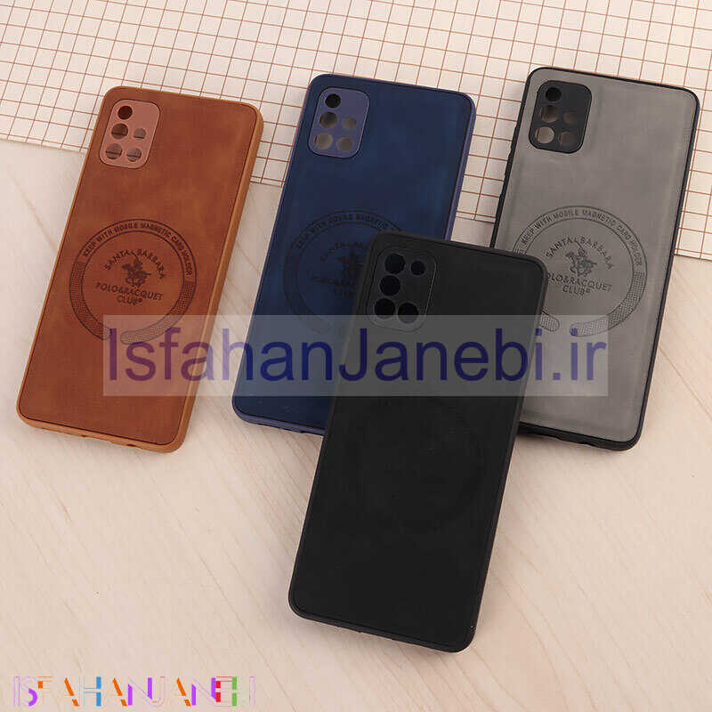 اصفهان جانبی-قاب چرمی Polo & Racquet Club سامسونگ Galaxy A51 4G طرح مگ سیف محافظ لنزدار
