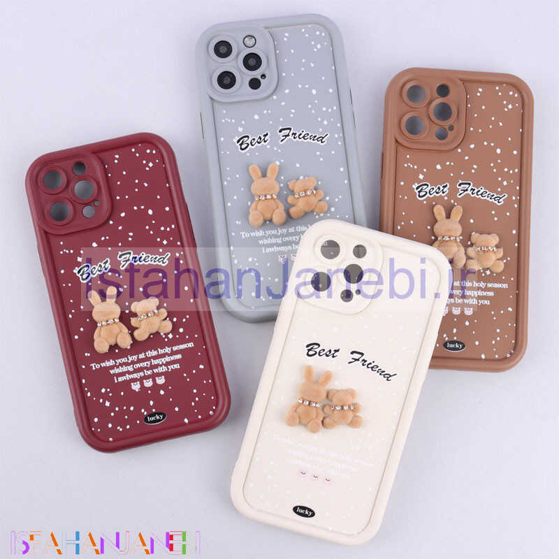 اصفهان جانبی-قاب سولید کیس عروسکی پشمالو محافظ لنزدار iPhone 12 Pro Max