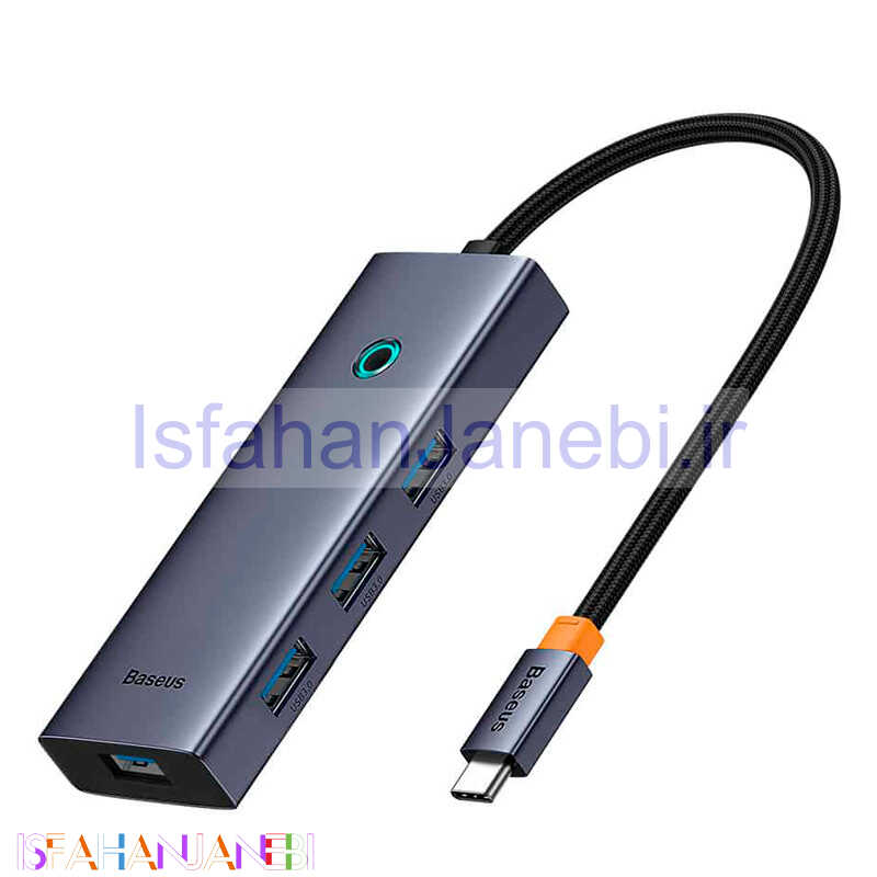 اصفهان جانبی-هاب 5 پورت Type-C باسئوس Flite Series B00052808812-00