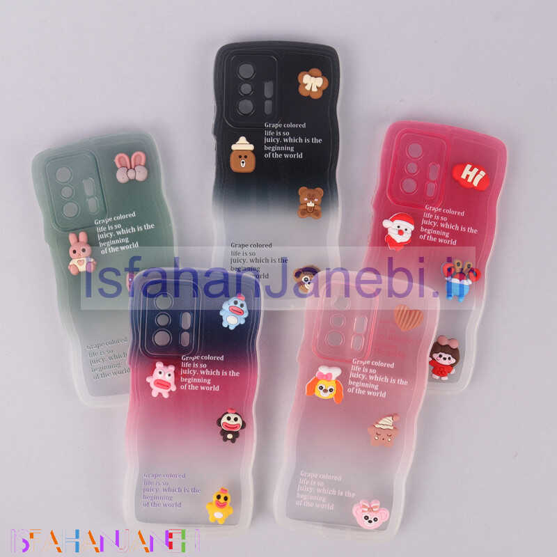 اصفهان جانبی-قاب عروسکی برجسته دو رنگ محافظ لنزدار Xiaomi 11T / 11T Pro