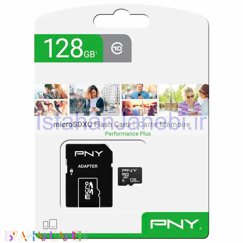 اصفهان جانبی-رم میکرو 128 گیگ پی ان وای PNY Performance Plus U1 C10 100MB/s + خشاب