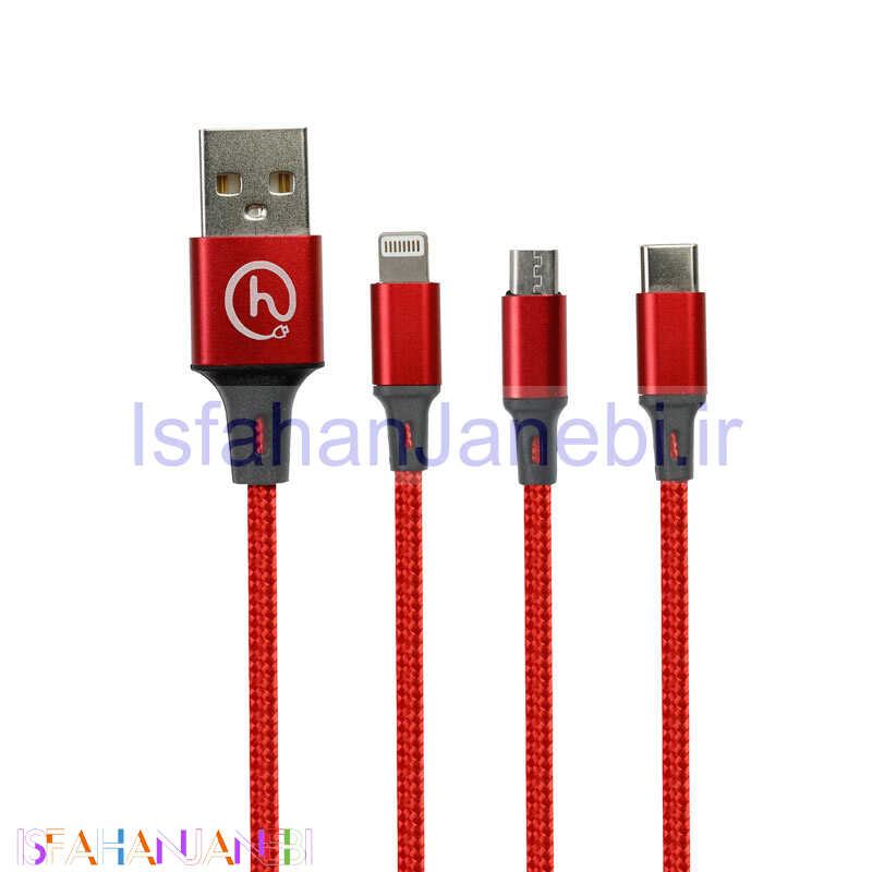 اصفهان جانبی-کابل 3 سر فست شارژ HSX-082 3.1A 1.2m