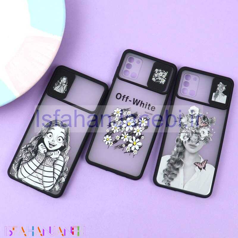 اصفهان جانبی-قاب محافظ لنز دار کشویی طرحدار مشکی Samsung A31