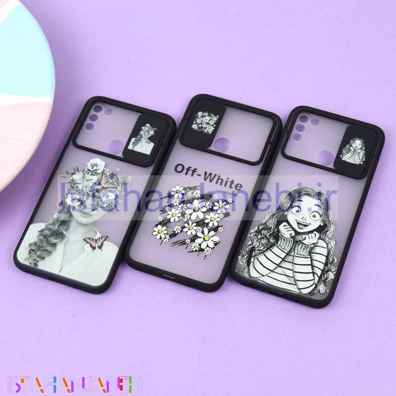 اصفهان جانبی-قاب محافظ لنز دار کشویی طرحدار مشکی Samsung A11 / M11