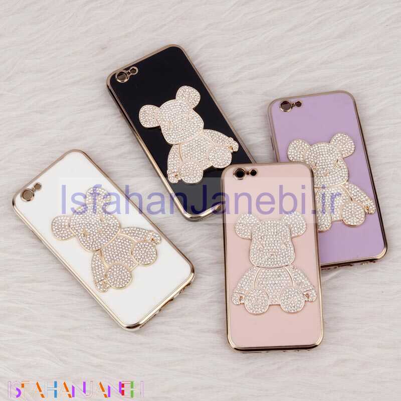 اصفهان جانبی-قاب My Case Power Bear نگین دار محافظ لنزدار iPhone 6 / 6s