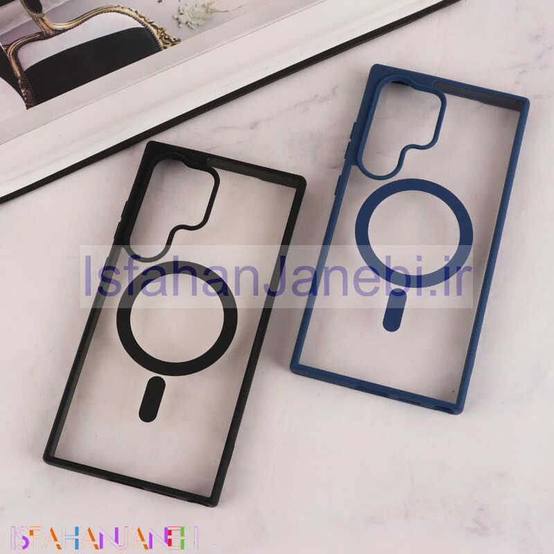 اصفهان جانبی-قاب مگ سیف Spigen سامسونگ Galaxy S24 Ultra شفاف دور رنگی
