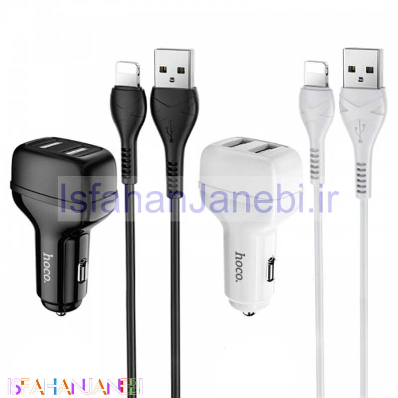 اصفهان جانبی-شارژر فندکی Hoco Z36 2.4A + کابل آیفونی (گارانتی 12 ماهه)