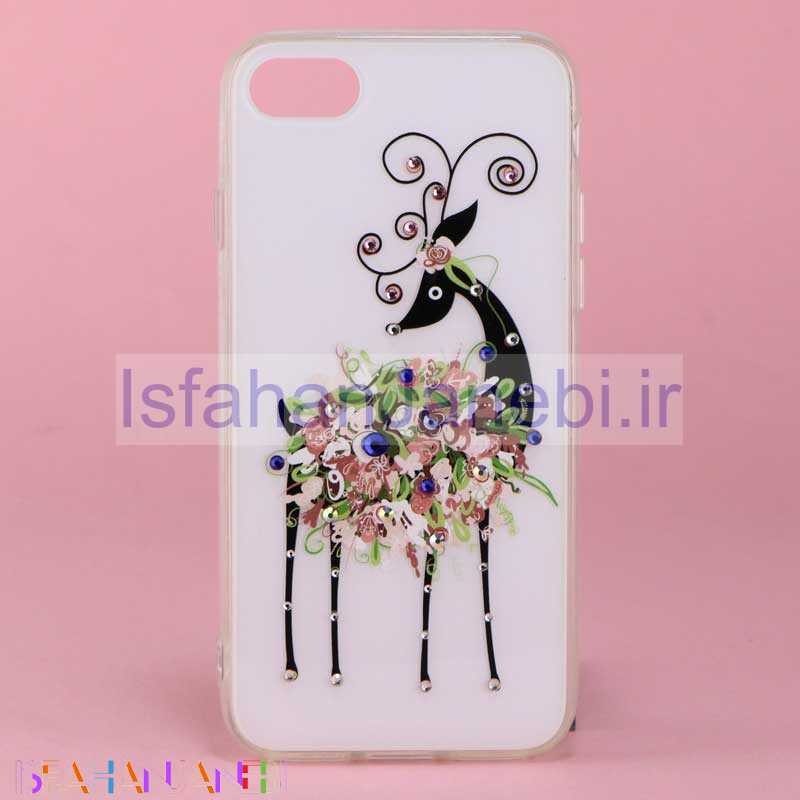 اصفهان جانبی-قاب فانتزی نگین دار طرح آهو Younicou iPhone 7/8