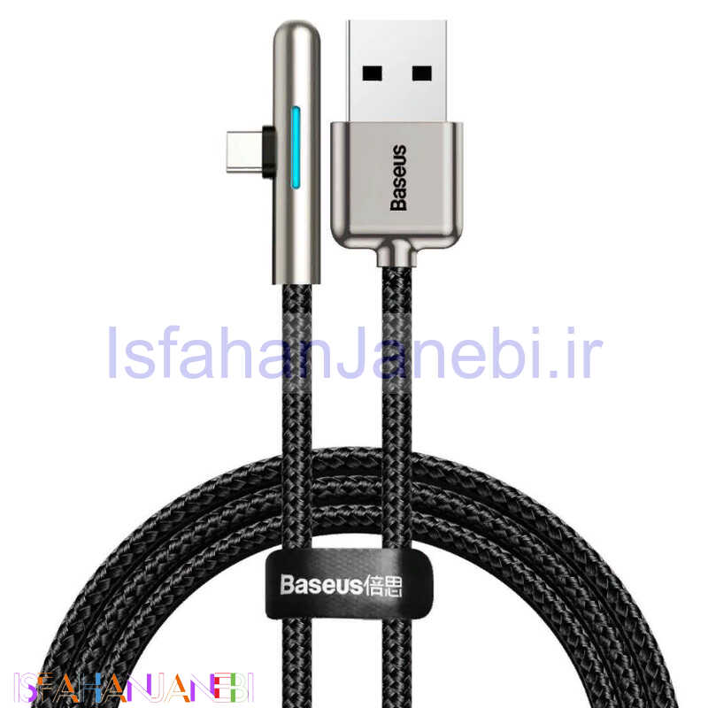 اصفهان جانبی-کابل فست شارژ Baseus CAT7C-B 4A 1m Type-C یکسر L