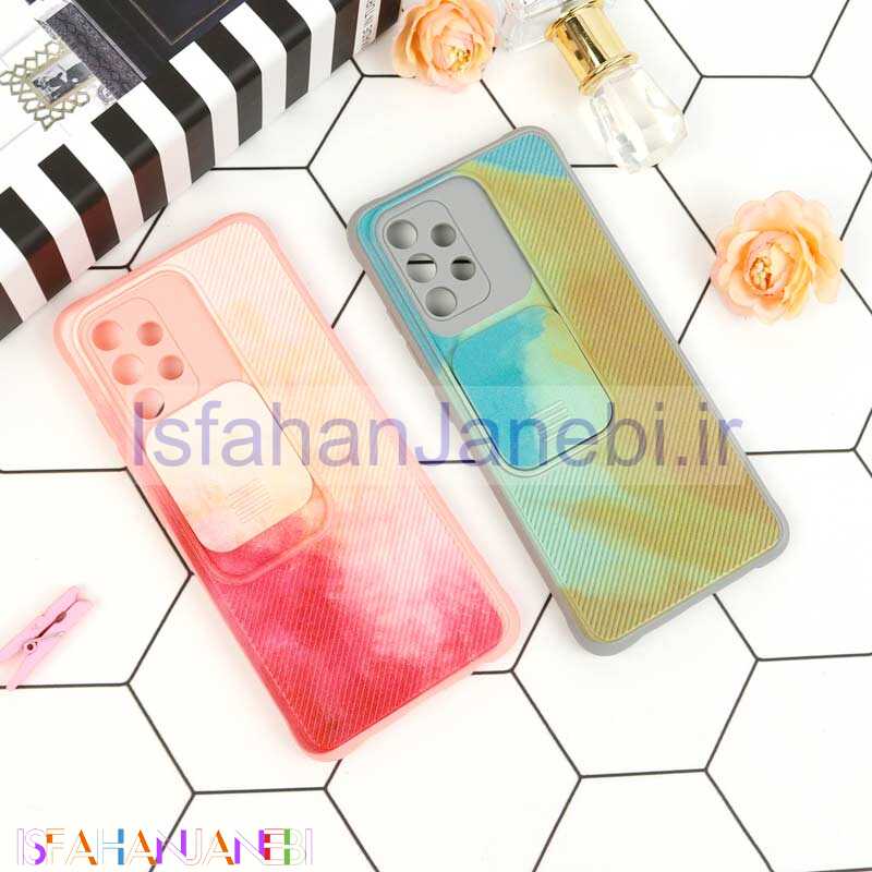اصفهان جانبی-قاب سیلیکونی رنگین کمانی محافظ لنزدار کشویی Samsung A32 4G