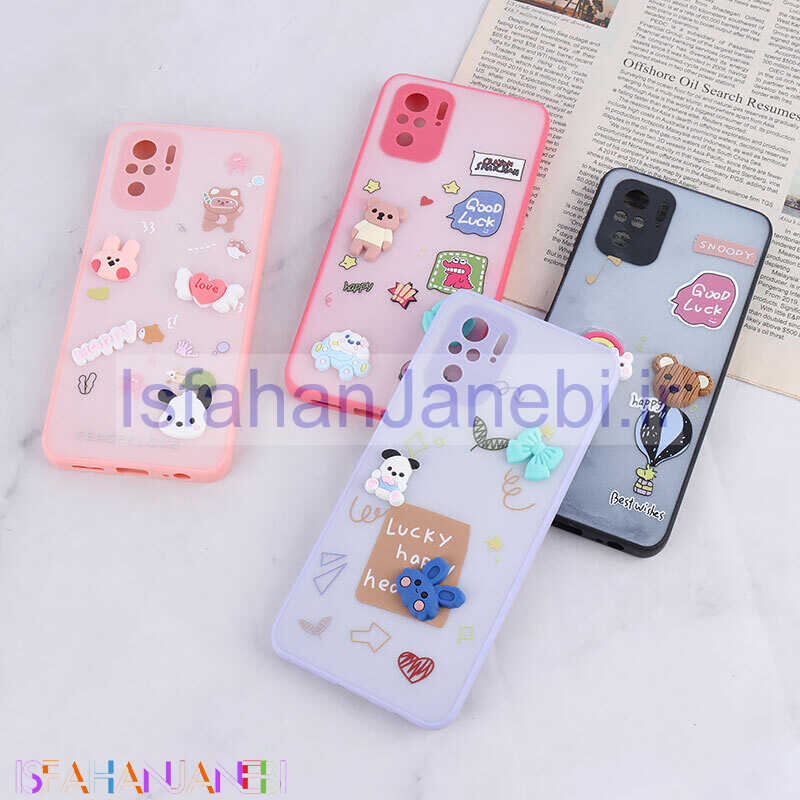 اصفهان جانبی-قاب شاینی شیائومی Redmi Note 10 4G / 10s عروسک برجسته محافظ لنزدار