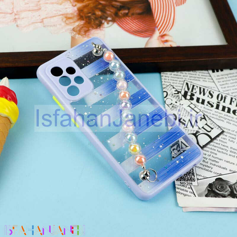 اصفهان جانبی-قاب فانتزی بند مرواریدی محافظ لنزدار Samsung Galaxy A52 / A52s