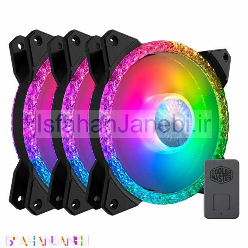 اصفهان جانبی-فن کیس کولر مستر Cooler Master MasterFan MF120 Prismatic ARGB 12*12 بسته 3 عددی