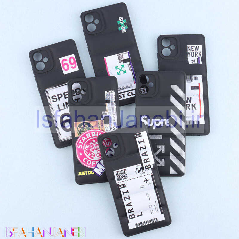 اصفهان جانبی-قاب پافر ژله ای طرح دار محافظ لنزدار Samsung Galaxy A05