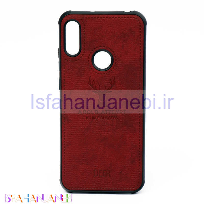 اصفهان جانبی-قاب چرمی طرح گوزن Huawei Y6 Prime 2019 زرشکی