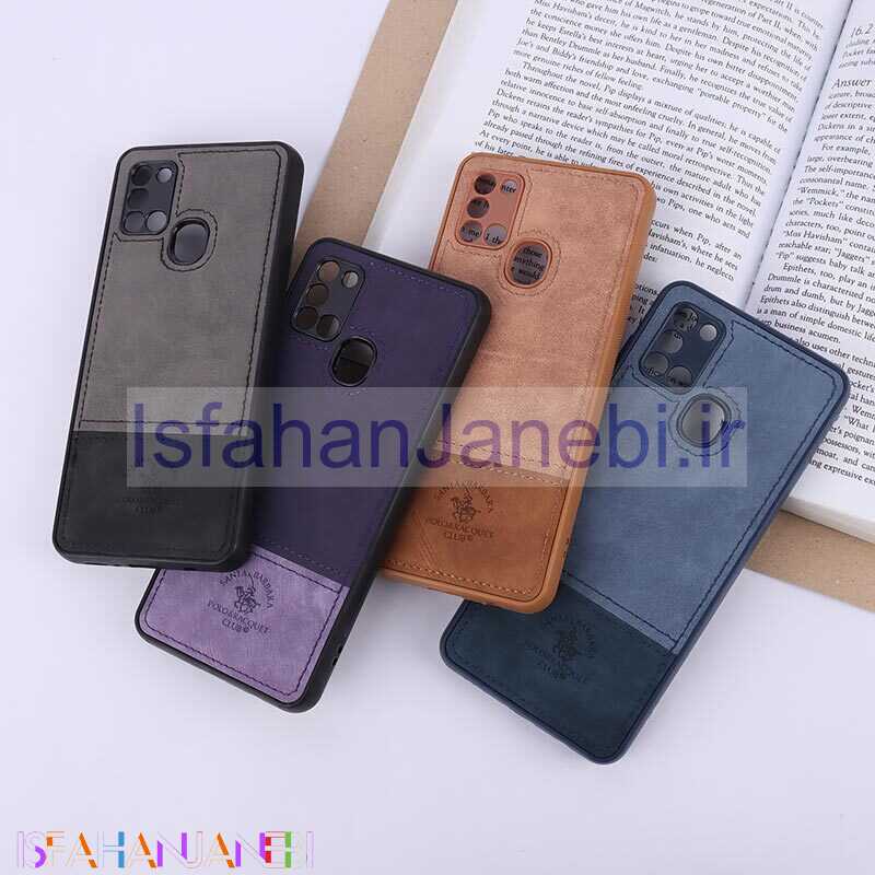 اصفهان جانبی-قاب چرمی Polo & Racquet Club سامسونگ Galaxy A21s دو تکه محافظ لنزدار