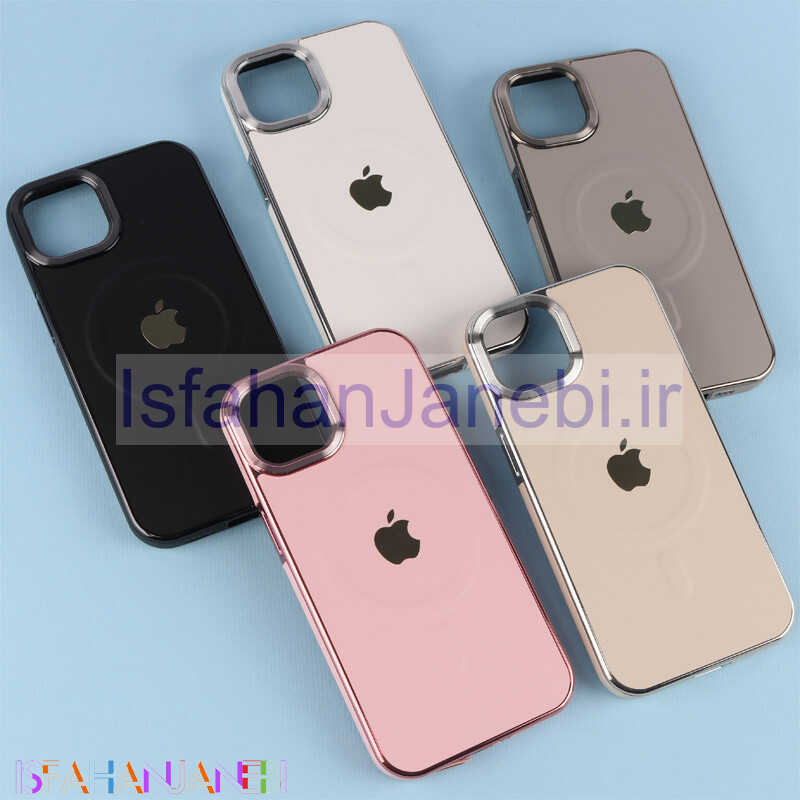 اصفهان جانبی-قاب چرمی مگ سیف آیفون 13 دور لنز براق