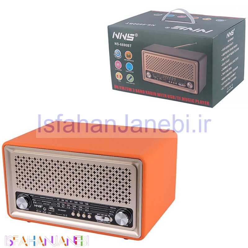 اصفهان جانبی-رادیو اسپیکر بلوتوثی رم و فلش خور NNS NS-6690BT