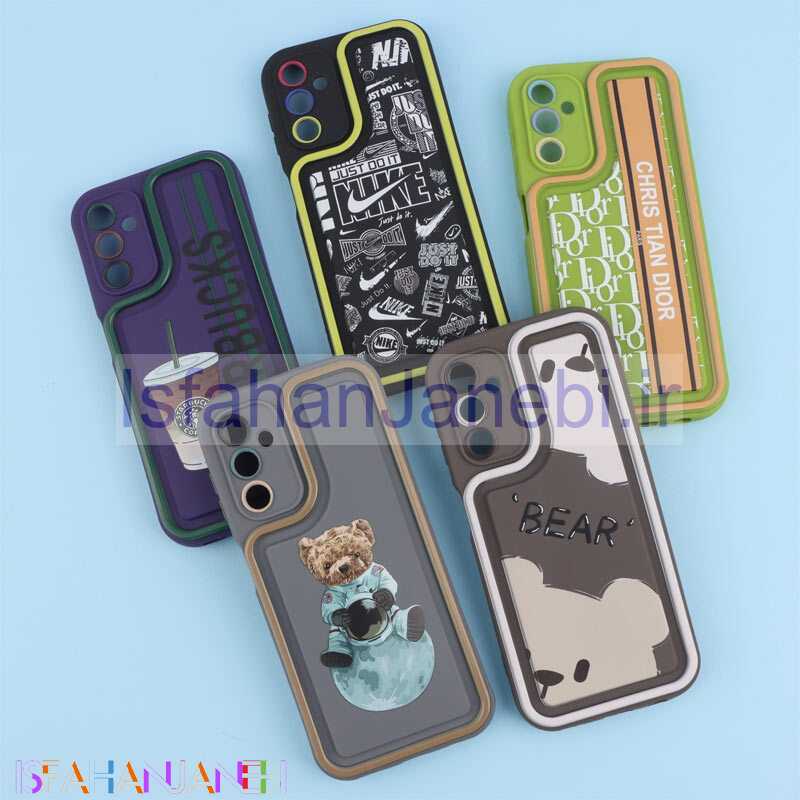 اصفهان جانبی-قاب سولید طرح دار دو رنگ محافظ لنزدار Samsung Galaxy A14 4G / A14 5G