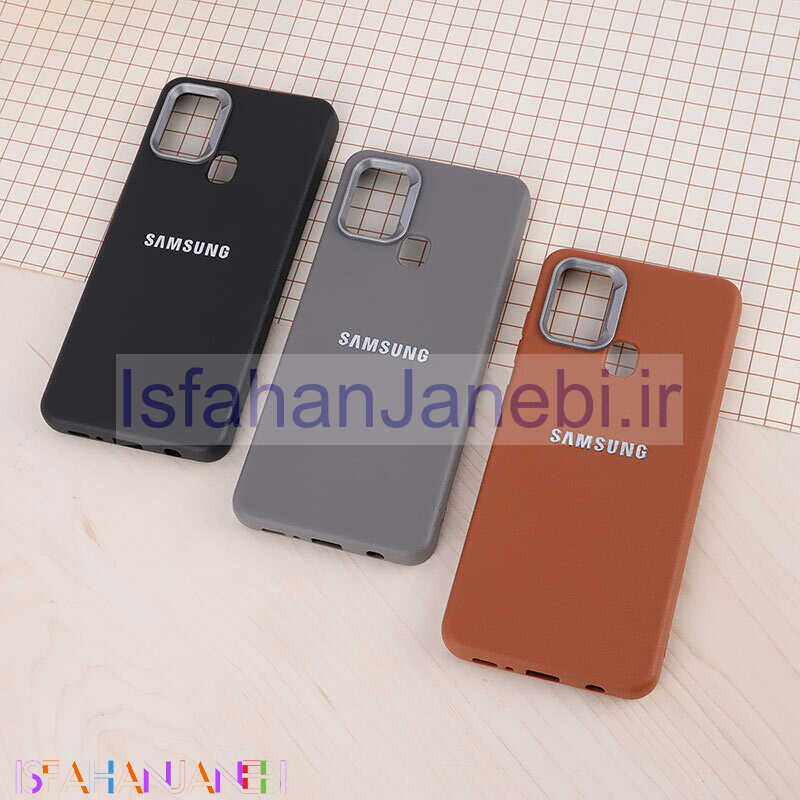 اصفهان جانبی-قاب چرمی ژله ای Leather سامسونگ Galaxy A21s لوگو متال