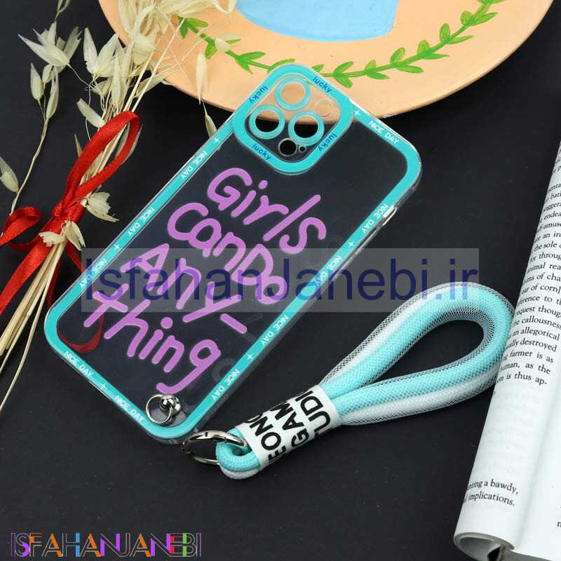 اصفهان جانبی-قاب طرحدار Girls Can Do محافظ لنزدار + بند آویز لنیارد iPhone 12 Pro