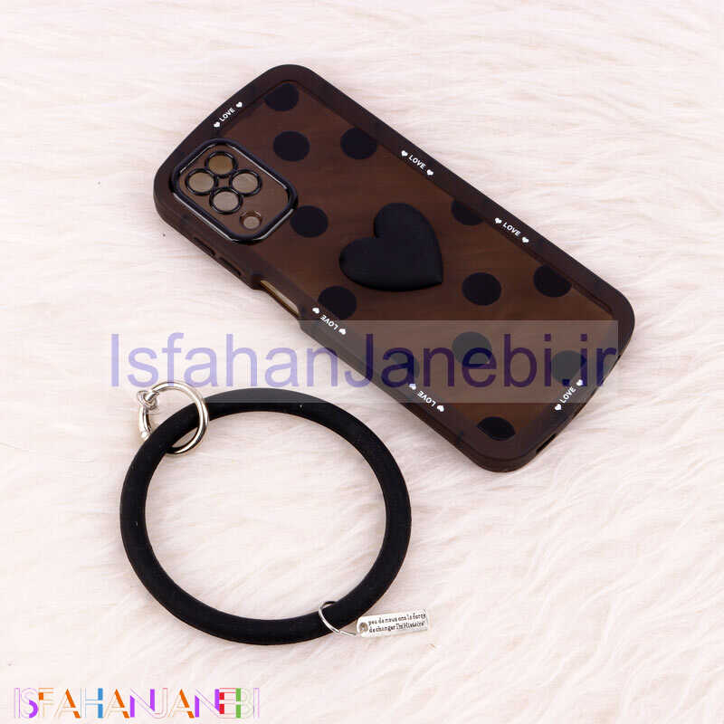 اصفهان جانبی-قاب فانتزی قلبی محافظ لنزدار + آویز دستی Samsung Galaxy A12