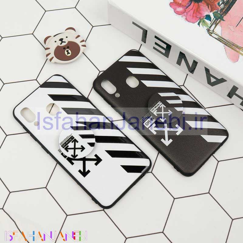 اصفهان جانبی-قاب فانتزی برجسته + پاپ سوکت طرح Off White سامسونگ A20/A30 سری D