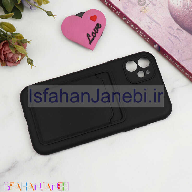 اصفهان جانبی-قاب سیلیکونی جاکارتی دار محافظ لنزدار iPhone 11