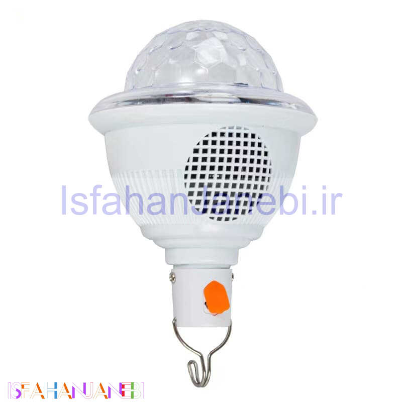 اصفهان جانبی-لامپ LED شارژی اسپیکر دار بلوتوثی UFO Crystal Magic Ball 10W