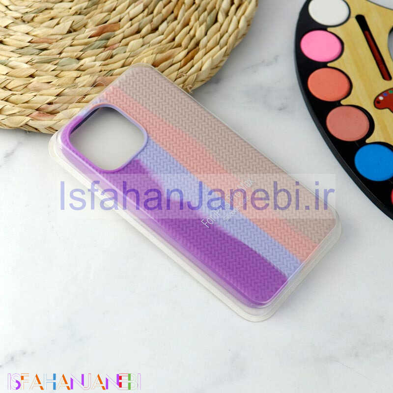 اصفهان جانبی-قاب سیلیکونی رنگین کمانی طرح بافت iPhone 13 Pro Max