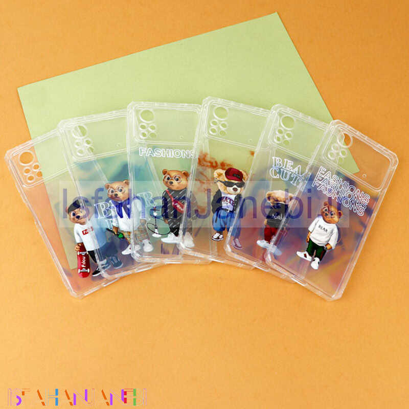 اصفهان جانبی-قاب ژله ای شفاف طرح خرس محافظ لنزدار Xiaomi Poco X4 Pro 5G