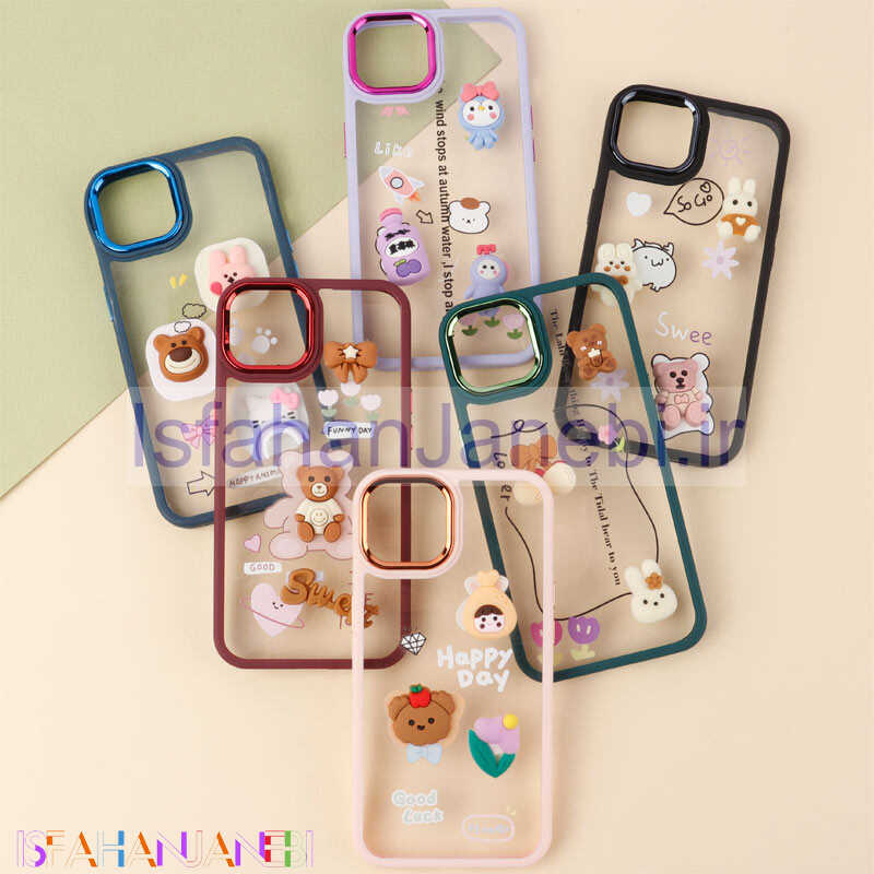 اصفهان جانبی-قاب شفاف متال ایرون عروسکی برجسته iPhone 13