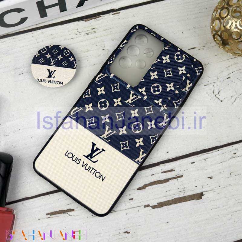 اصفهان جانبی-قاب طرحدار محافظ لنزدار کشویی + پاپ سوکت طرح LV سامسونگ A32 4G سری B